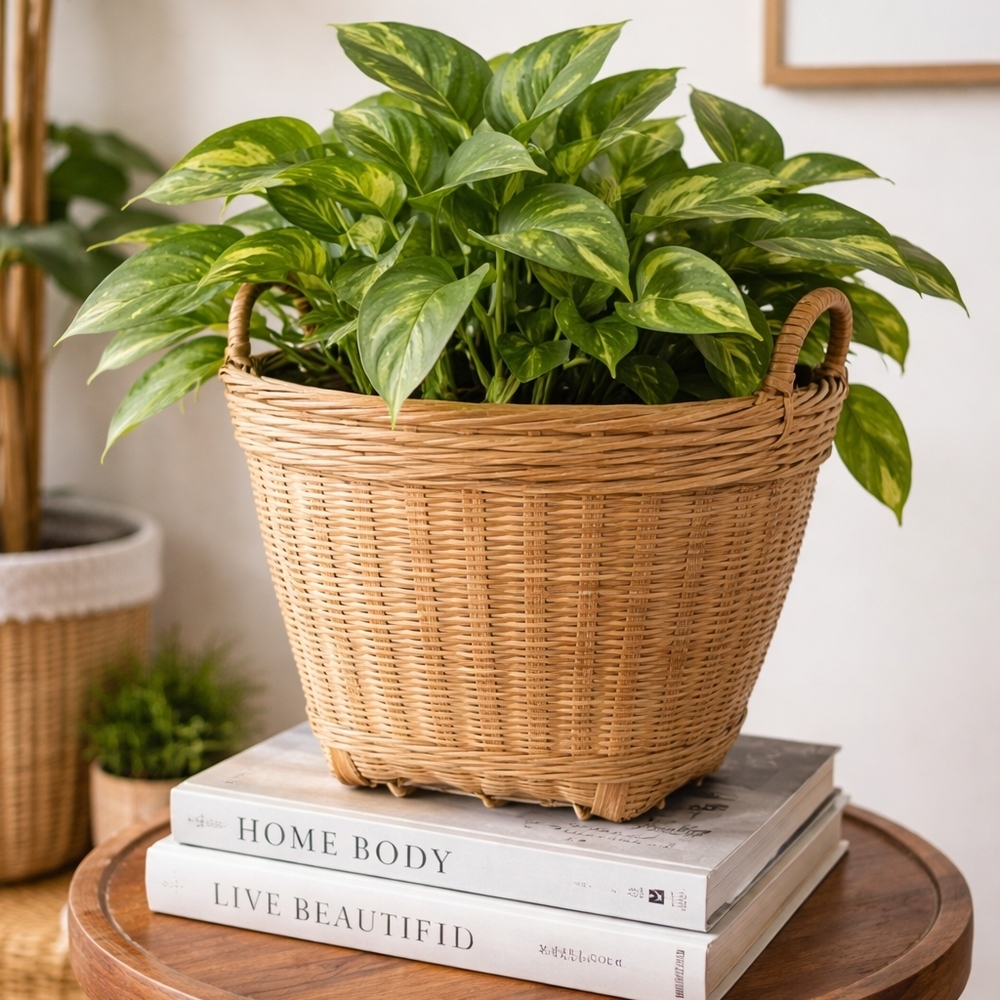 Wicker Basket With Handles